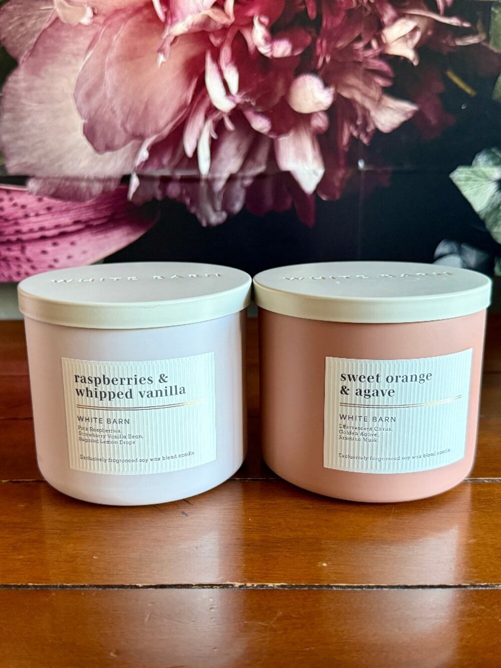 NEW 2-Pc RASPBERRIES & WHIPPED VANILLA & SWEET ORANGE & AGAVE 3-Wick Candle BBW